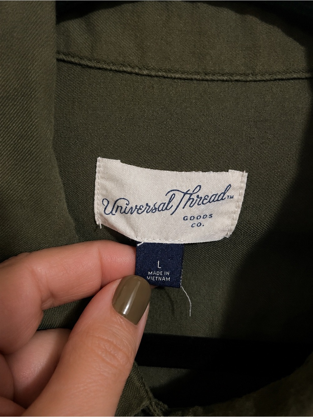Universal Thread Olive Green Midi Shirt Dress Women’s Large - Picture 6 of 6